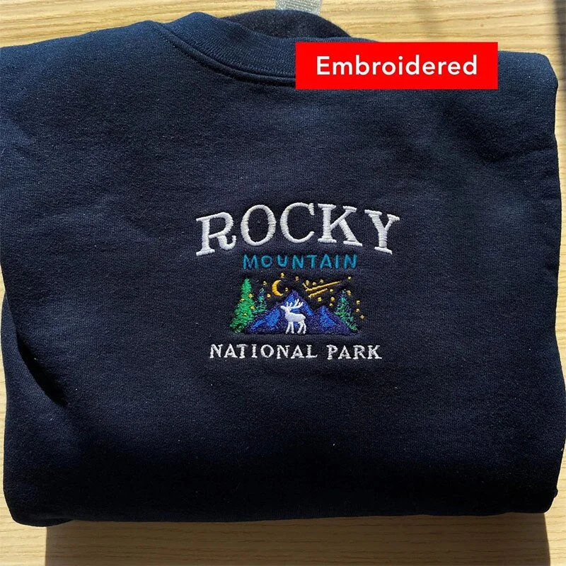 Rocky Mountain National Park Graphic ricamato stampato donna pullover Cozy Sweatshirts for Fall