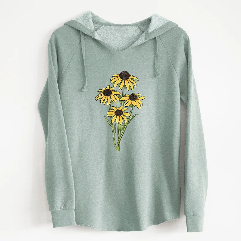 Black-eyed Susans - Rudbeckia hirta - Cali Wave Hooded Sweatshirt High-neck Sweatshirt Hoodie