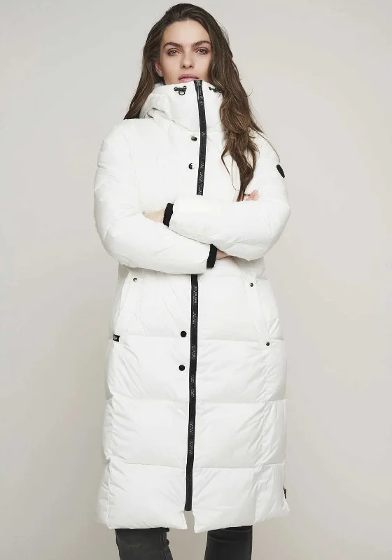 Rino and Pelle Rosana Long Puffer Coat, White Women's gym jackets