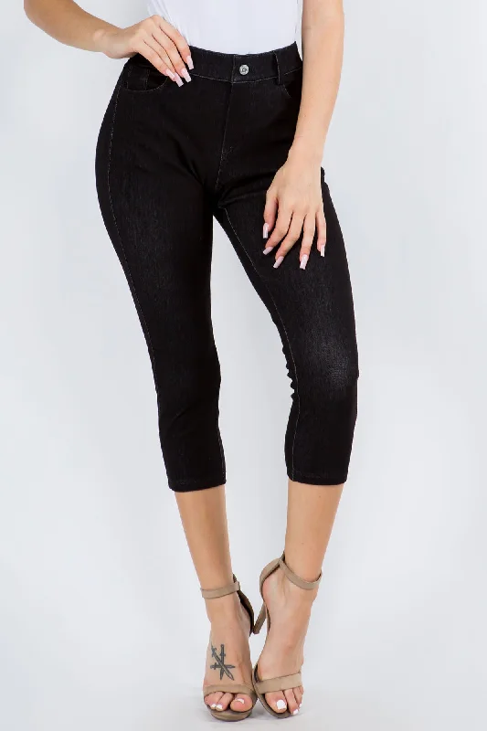 High-Rise Capri 5-Pocket Jeggings