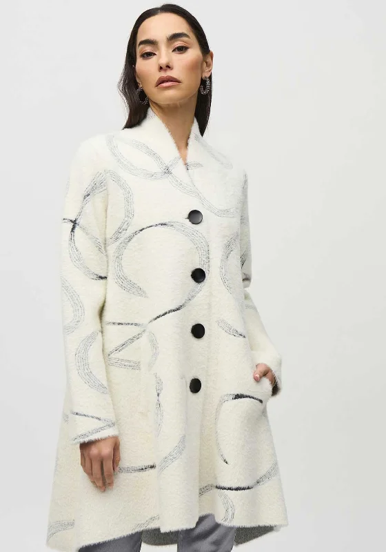 Joseph Ribkoff Abstract Print Jacket, White Women's fitted jackets