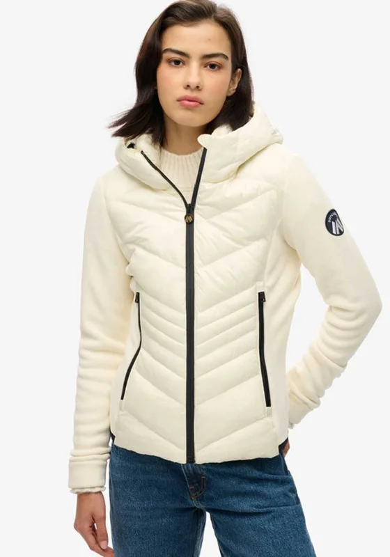 Superdry Hooded Storm Fleece Jacket, Off White Women's all-season jackets