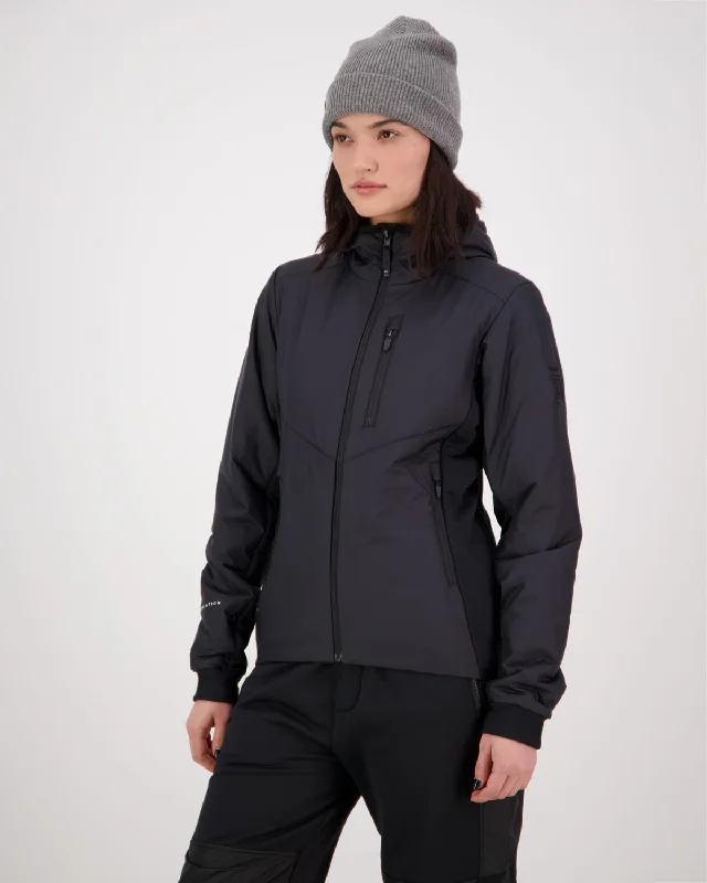 Arete Merino Insulated Hooded Jacket - Black Women's running jackets