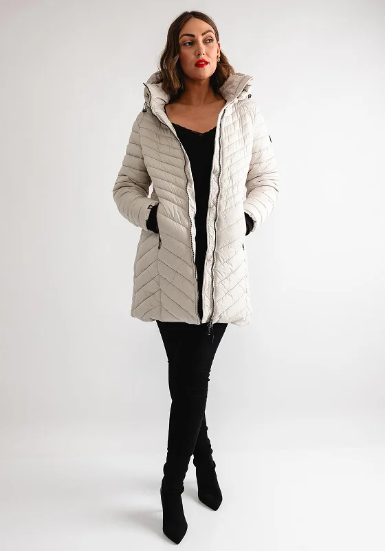 Rino & Pelle Sel Padded Long Coat, Cream Women's college jackets