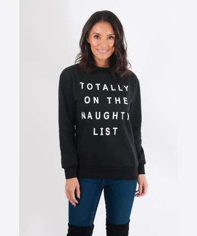 Naughty List Black Sweatshirt Women's mid-range jackets