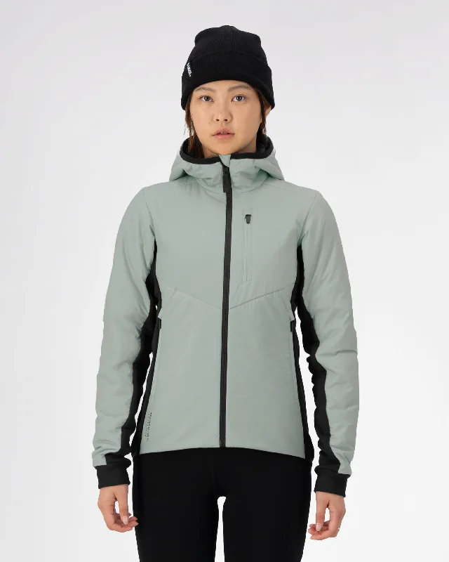 Arete Merino Insulated Hooded Jacket - Eucalyptus Women's cotton jackets