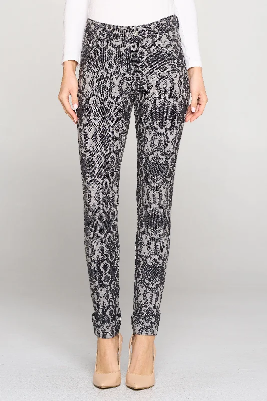 Bold Snakeskin Jeggings with Belt Loops