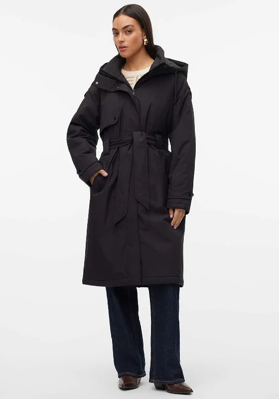 Vero Moda Jane Long Padded Hooded Coat, Black Women's casual jackets