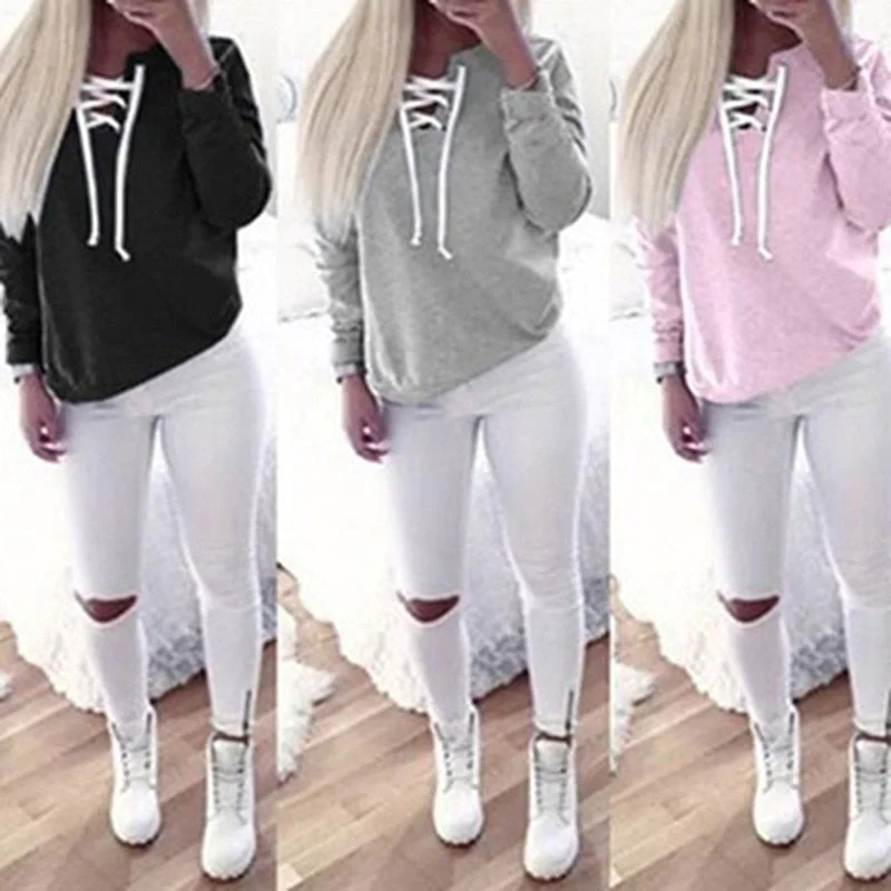 Women Fashion  Casual Sweatshirt  Solid Color Top Full Length Long Sleeve Hoodie Trendy Sweatshirt Hoodie