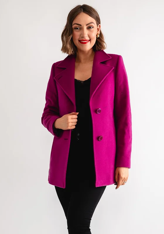 Christina Felix Short Wool Coat, Fuchsia Women's lined jackets