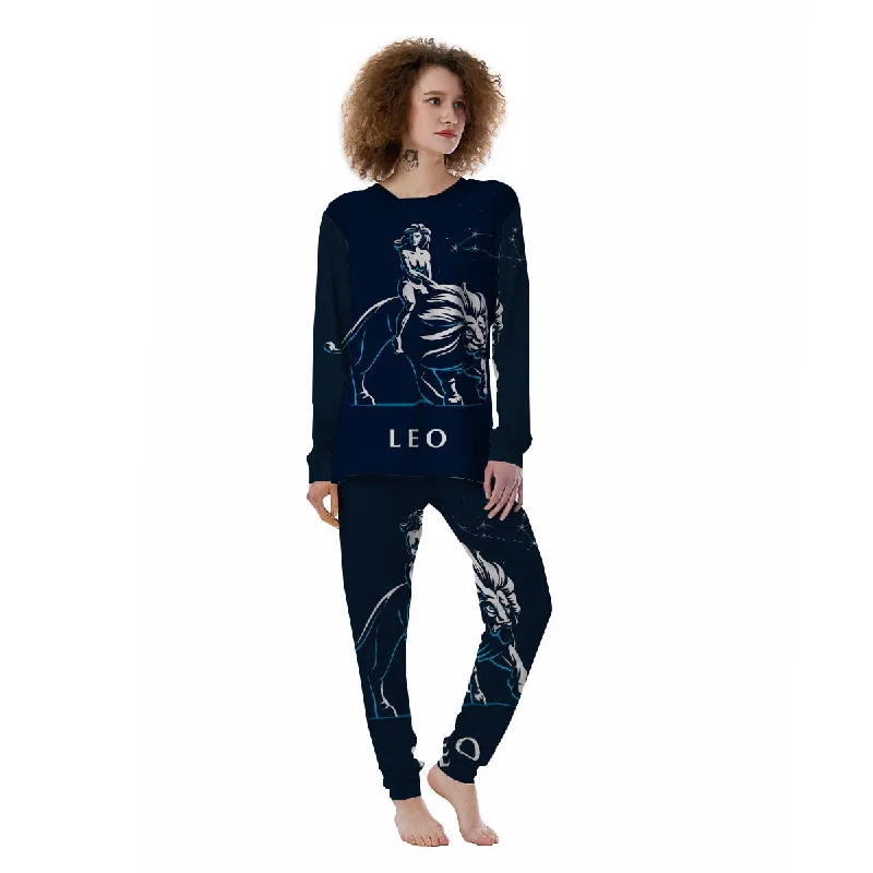 Constellation Leo Print Women's Pajamas Long sleeve pajama sets