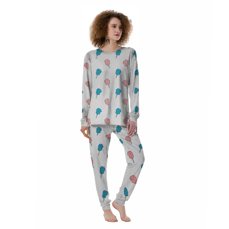 Cotton Candy Blue And Pink Print Pattern Women's Pajamas Cute pajama sets