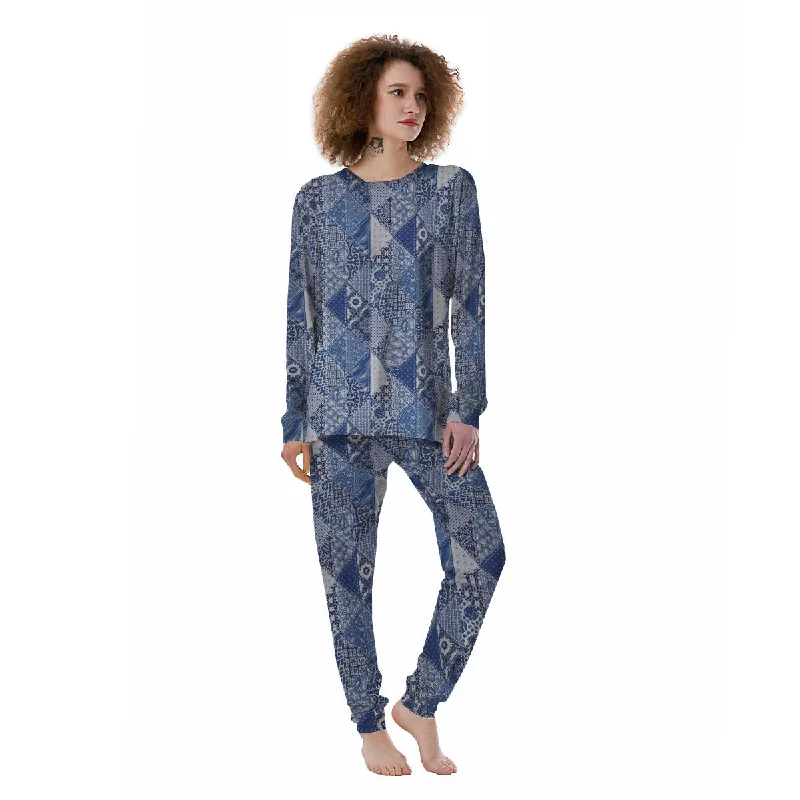 Denim Jeans Patchwork Print Pattern Women's Pajamas Victoria’s Secret pajama sets