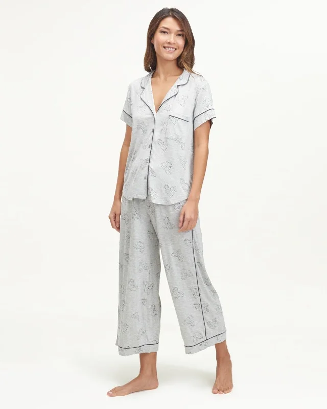 Wilma Notch Collar Wide Leg Sleep Set Luxury pajama sets