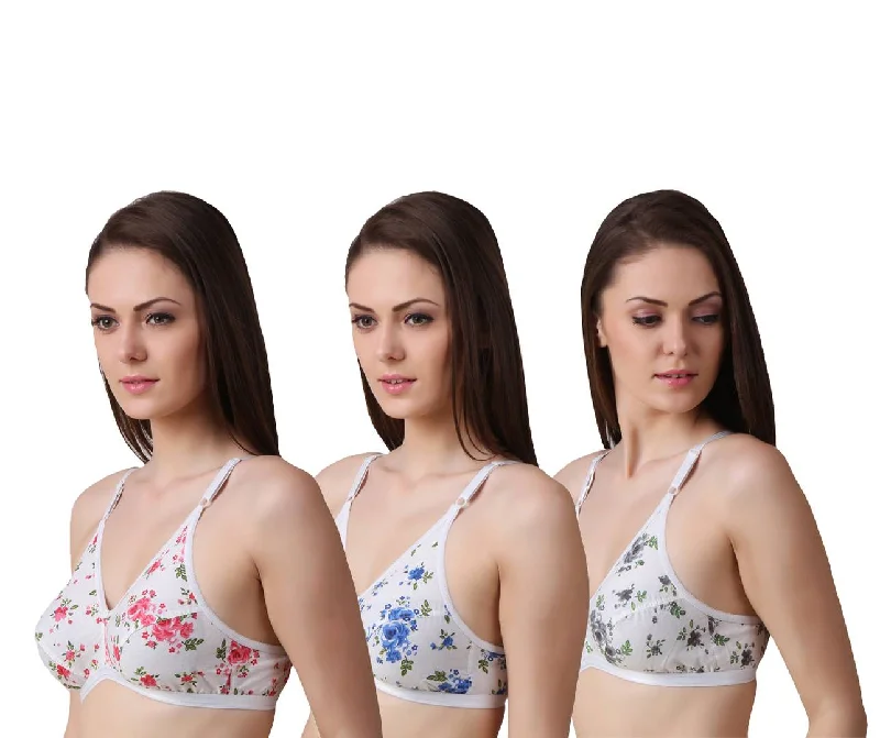 Women's Regular Cotton Wear Assorted Colour Print  Bra Pack Of 3 Custom pajama sets with names