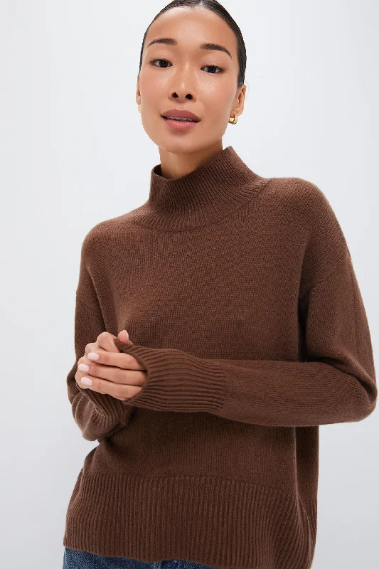 Brown Roll Neck Jumper Cotton sweaters