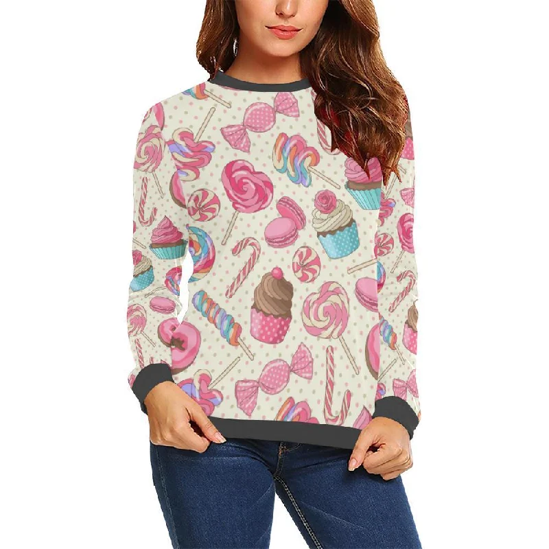 Cupcake Dessert Pattern Print Women's Sweatshirt Premium sweaters