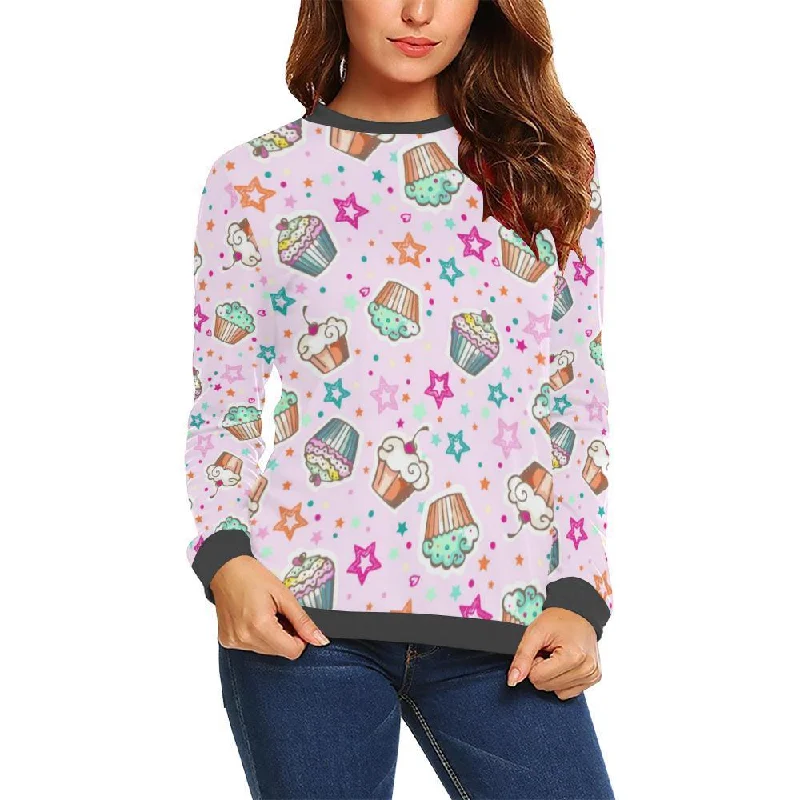 Cupcake Pattern Print Women's Sweatshirt Expensive sweaters