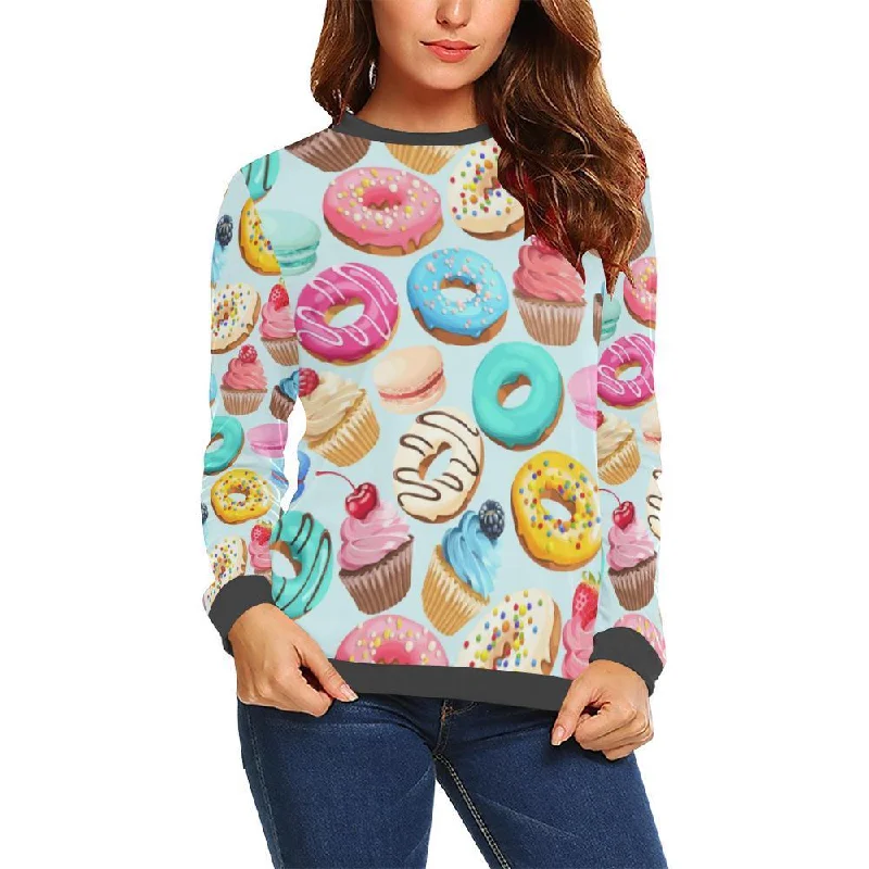 Dessert Cupcake Pattern Print Women's Sweatshirt Weekend sweaters