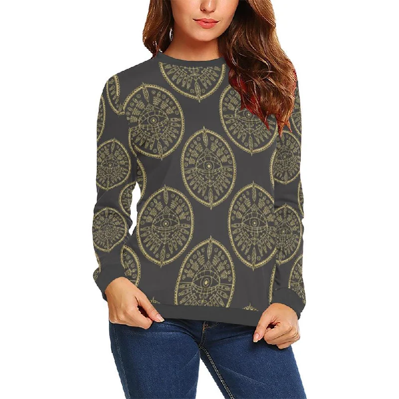 Evil Eye Pattern Print Women's Sweatshirt Best sweaters for formal occasions