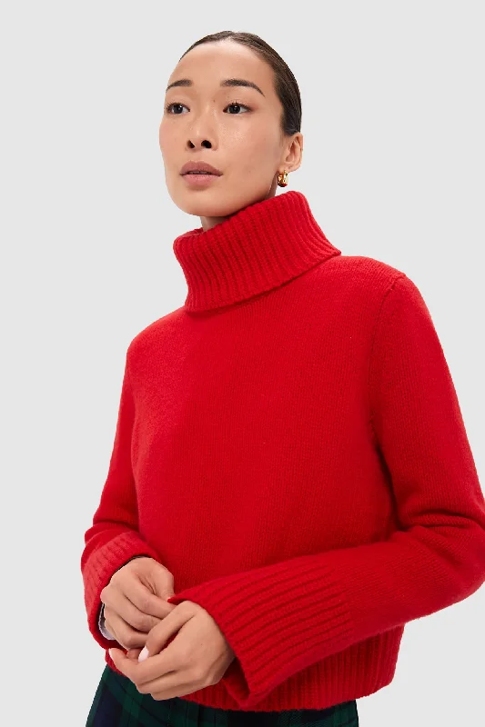 Fall Red Wool Cashmere Blend Turtleneck Patagonia sweaters