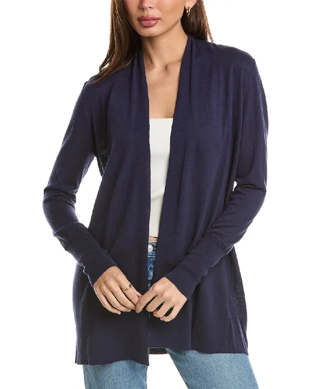 Forte Cashmere Easy Silk & Cashmere-Blend Cardigan Cropped sweaters