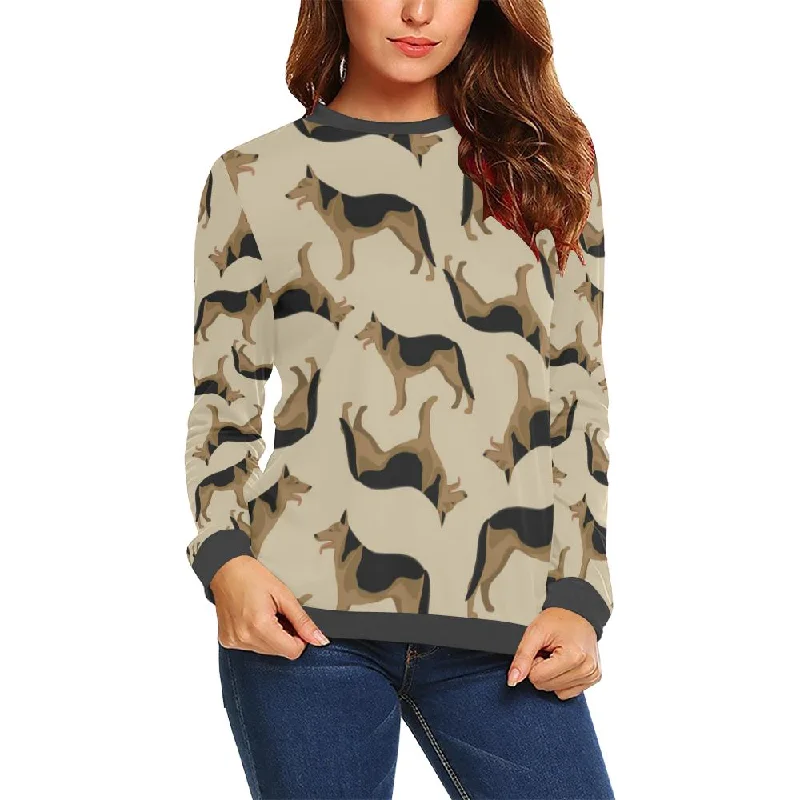 German Shepherd Pattern Print Women's Sweatshirt Cashmere sweaters