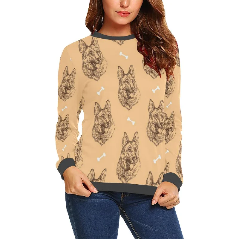 German Shepherd Print Pattern Women's Sweatshirt Cardigan sweaters