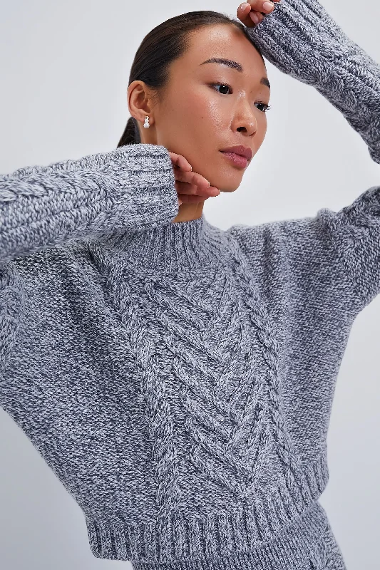 Grey Damien Cable Sweater Thermal insulation sweaters