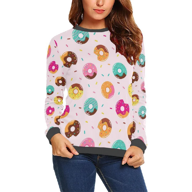 Pattern Print Donut Women's Sweatshirt Oversized sweaters