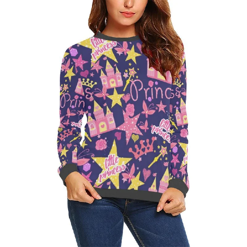 Princess Fairy Pattern Print Women's Sweatshirt Work sweaters