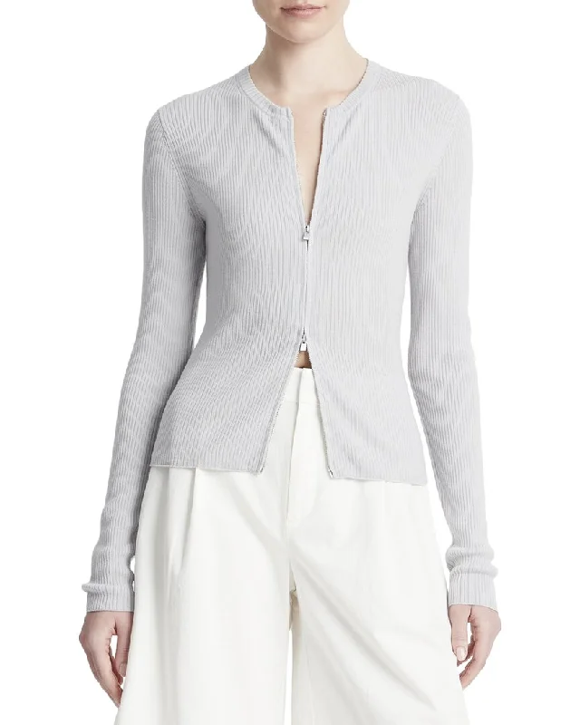 Vince Slim Ribbed Wool-Blend Cardigan Alpaca wool sweaters