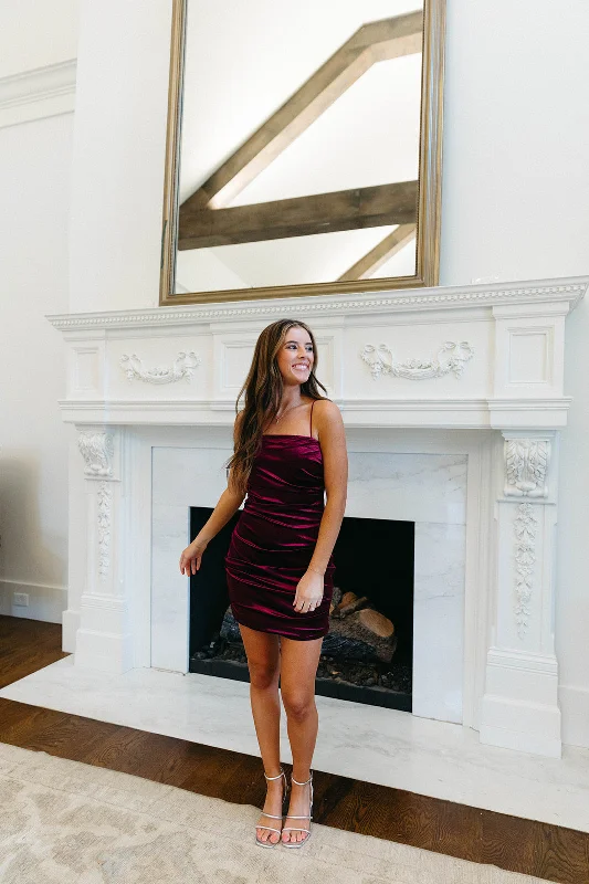 Dreamy Velvet Dress - Plum Office mini dresses