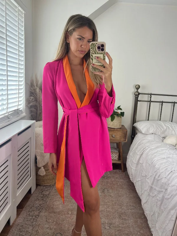 Maya Colourblock Blazer Dress in Pink Shein mini dresses