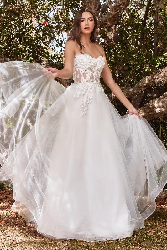 **Cinderella Divine CD962W: Enchanting Lace and Tulle Wedding Dress for Your Fairytale Day** Sleeveless Bridal Gown