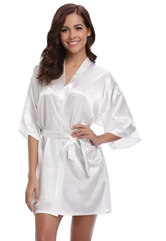 Classy Satin Silk Bridesmaid Robes Off-shoulder Gown