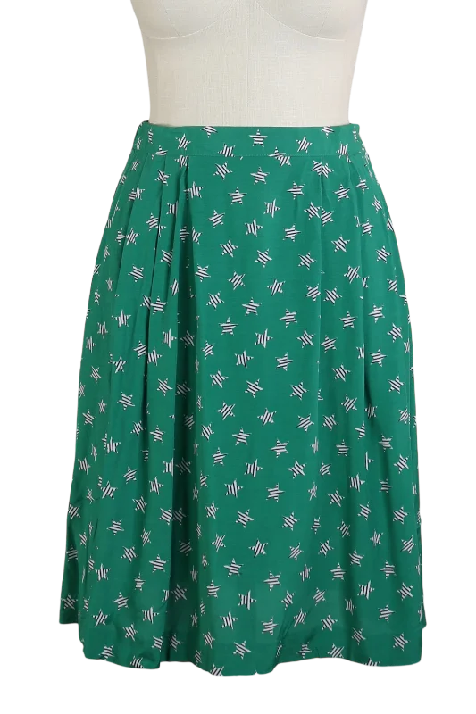 90s Lucia Petites Green Stars Skirt      w35-37 Asymmetrical unclassified skirts