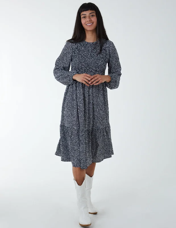 Floral Long Sleeve Tiered Dress Halter floral dresses