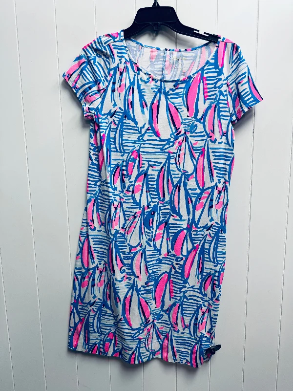 Dress Casual Short By Lilly Pulitzer In Blue & Pink, Size: M Boho Chic Mini Skirt