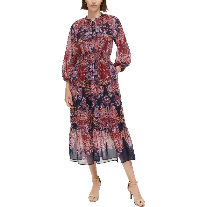 Womens Floral Smocked Midi Dress Midi Skirt Trend