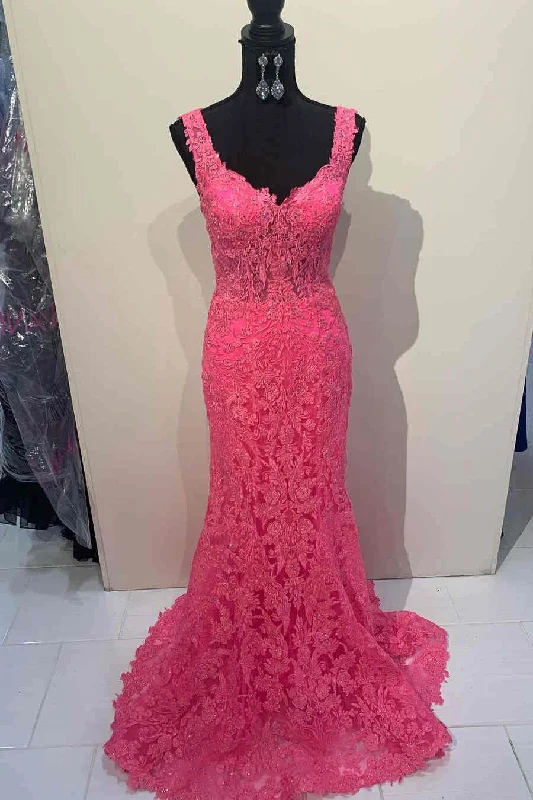 Gorgeous Mermaid Lace Appliques Prom Dress Lace Dress Look