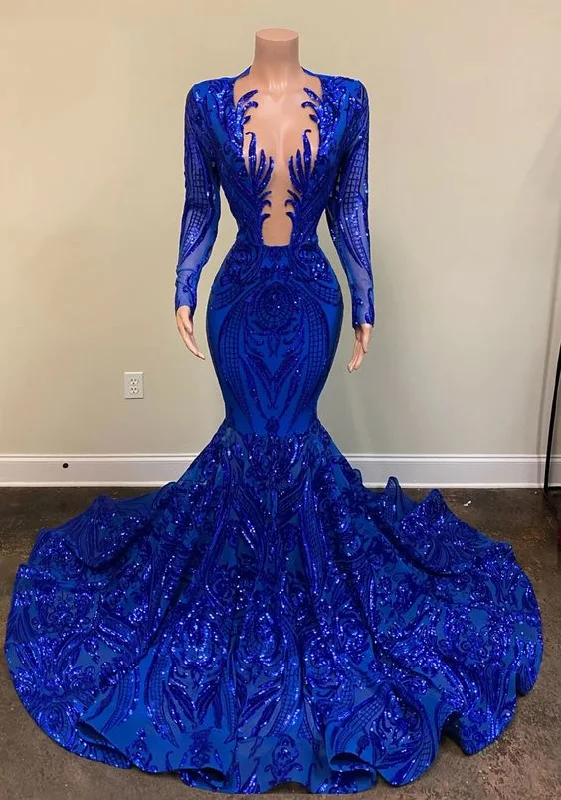 royal blue prom dresses,lace prom dresses, deep v neck prom dresses, custom make prom dresses Y1591 Lace Dress Day